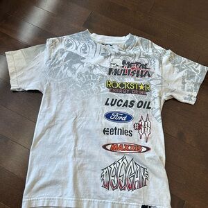 y2k Metal Mulisha Etnies Rockstar Energy All Over Print Shirt